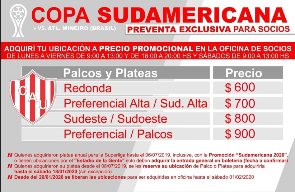 Comenzó la preventa de entradas a socios de Unión para el partido con Mineiro | Deportes