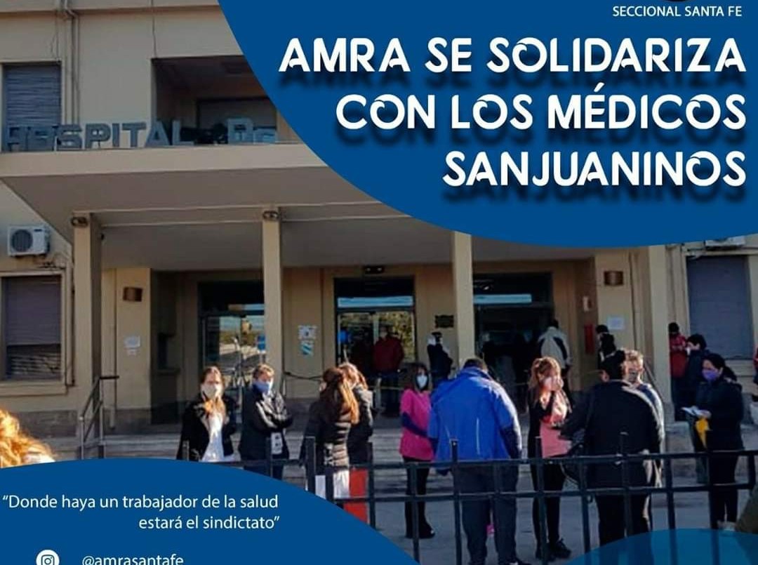 Profesionales de AMRA Santa Fe se solidarizaron con sus colegas de San Juan | Noticias