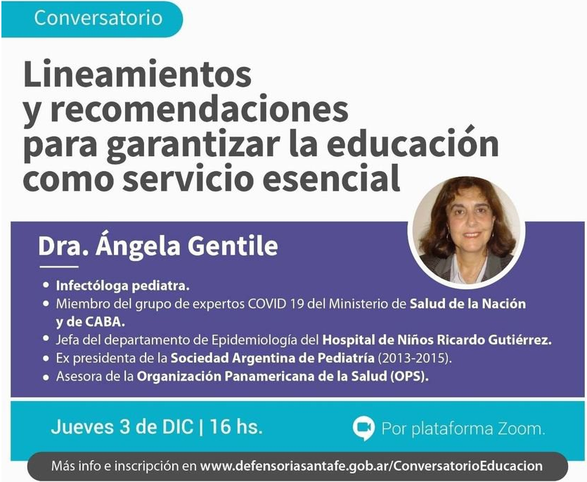 Educación en el contexto de la pandemia: Hoy se realizará un conversatorio organizado por la defensoría | Información General