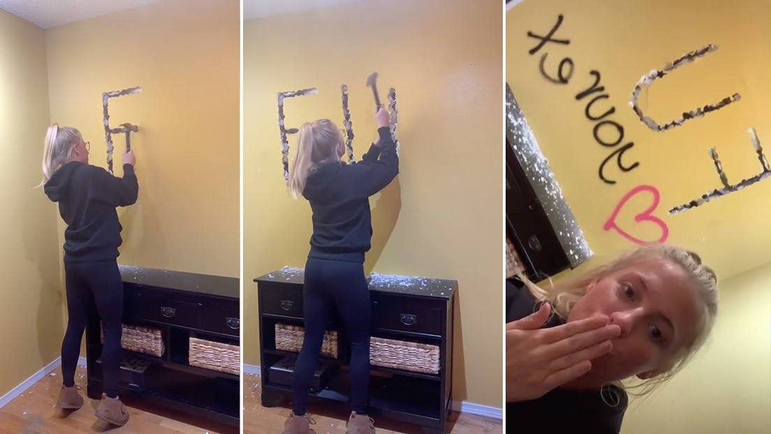 Una joven se venga del engaño de su novio dejándole un mensaje a martillazos en su casa | Redes