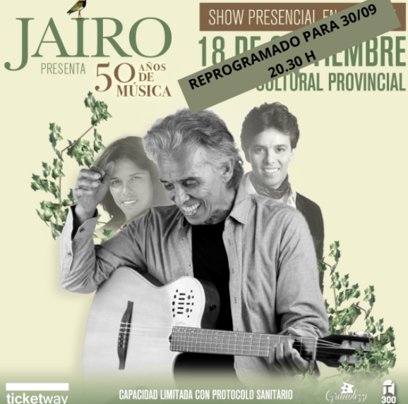 El espectáculo de Jairo "50 años de música" fue reprogramado | Espectaculos