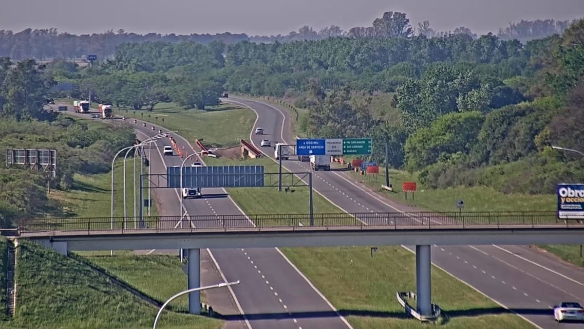 Calzada reducida por obras en la Autopista Santa Fe - Rosario | Información General