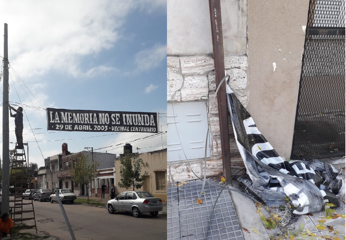 Por el temporal se cayó el pasacalles por la Inundación de 2003 en B° Centenario | Noticias