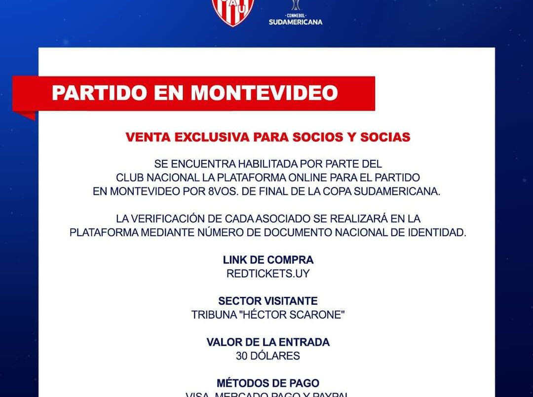 Los hinchas tatengues que quieran viajar a Montevideo ya pueden comprar las entradas | Deportes