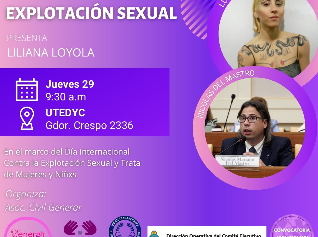 La Asociación Civil GENERAR invita a la charla debate: "Hablemos de Grooming y explotación sexual" | Información General