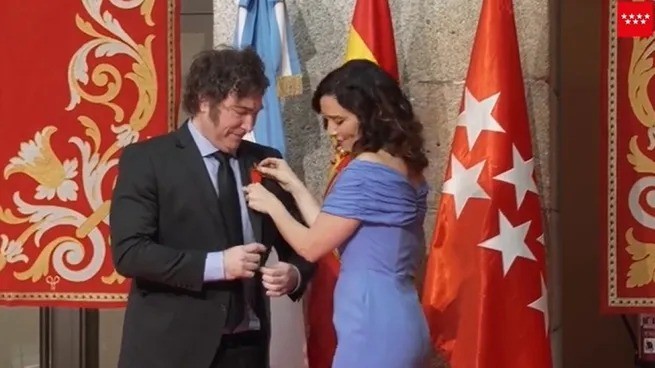 Milei en Europa: llegó a España, se reunió con Díaz Ayuso y fue premiado | Nacionales