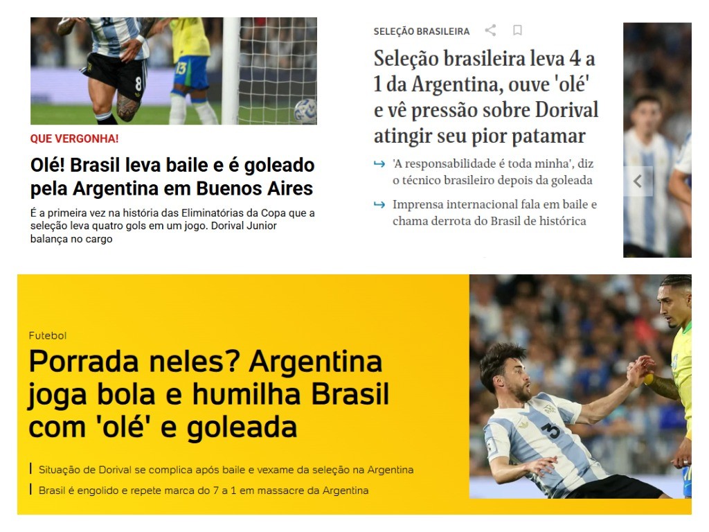 “Vergüenza” y “paliza”: los diarios de Brasil, lapidarios tras la goleada de Argentina | Deportes