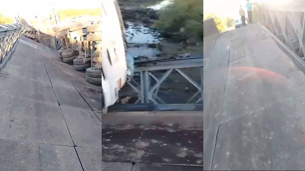 Colapsó un puente bailey en la ruta 69S y volcó un camión: no hay heridos | Información General