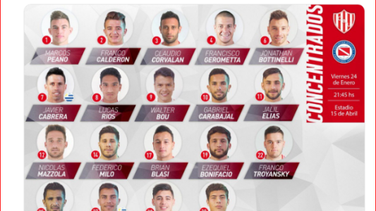 Los 19 concentrados en Unión para esta noche