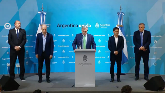 "Dios nos dio una oportunidad", dijo Alberto Fernández en el anuncio del aislamiento