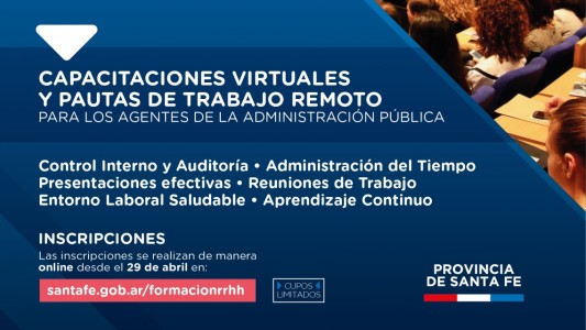 Capacitaciones virtuales y pautas de trabajo remoto a agentes del estado provincial