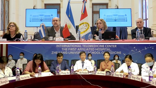 Videoconferencia de Perotti con expertos de salud de la provincia china Zhejian