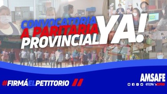 Amsafé convoca a firmar un petitorio exigiendo la reapertura de la paritaria