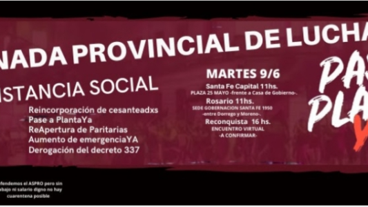 Jornada provincial de lucha de estatales y paro de Siprus