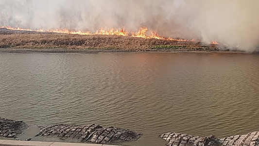 Incendios: "las líneas aéreas de energía que atraviesan el río Salado están fuera de servicio"