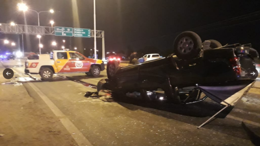 Un impresionante choque dejó tres heridos en la ruta 1