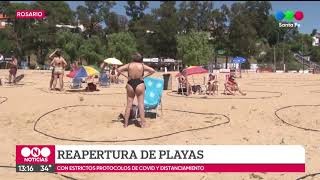 Con protocolos y distanciamiento reabrieron las playas de Rosario