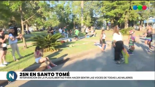 Santo Tomé: bajo la consigna Basta de Matarnos, artistas realizaron una intervención