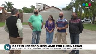 Barrio Ledesco: los vecinos reclaman por luminarias