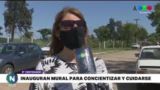 Barrio Centenario: realizaron un mural para concientizar y cuidarse