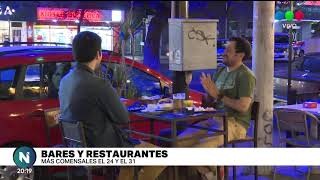 Fiestas 2020: elevaron el número de comensales por mesa en bares
