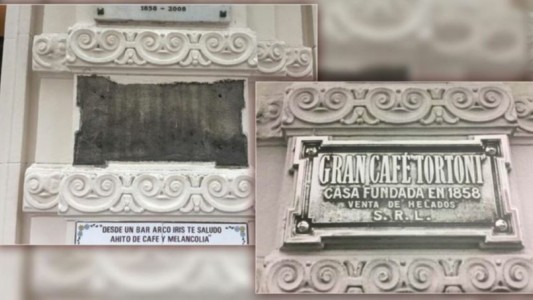 Robaron una placa insignia del Café Tortoni