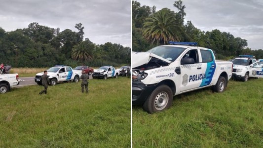 Chocaron ocho patrulleros en la ruta 2
