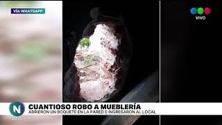 Le robaron la mueblería y lo vio en vivo desde su celular