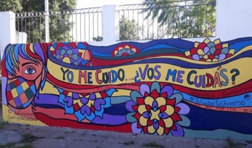 Barrio Centenario: con murales invitan a los vecinos a cuidarse