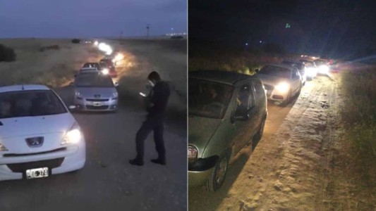 Fiesta clandestina en una zona rural: interceptaron más de 60 autos