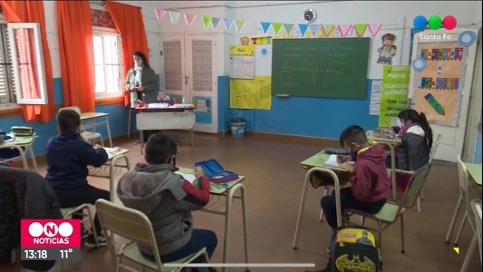 "Emponchados", los chicos de nivel inicial y primario volvieron a las aulas