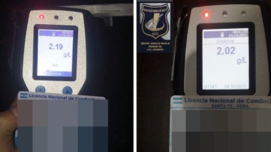 Controles del finde: Conductores con alcoholemias positivas en Coronda, San Javier y Vera