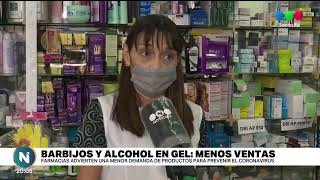 Notoria caída de ventas de barbijos y alcohol en gel