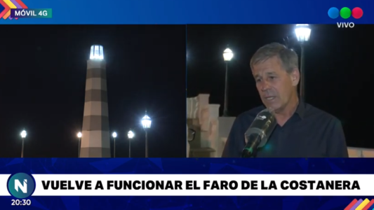 Tras varios años abandonado, volvió a encenderse el Faro de la Costanera