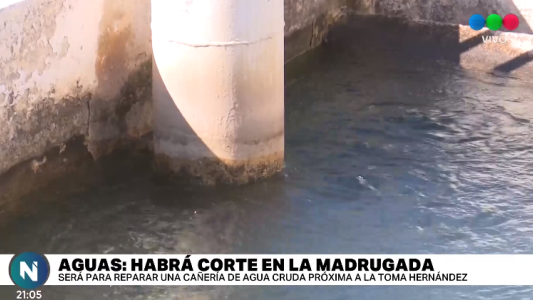 El jueves a la madrugada no habrá servicio de agua potable en la ciudad