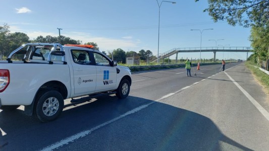 Ruta 168: Carril lento reducido por tareas de relevamiento de calzada