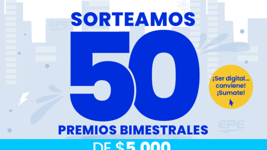 La EPE sortea 50 premios de $5000 por bimestre