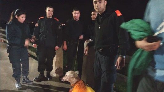 Rescataron a un perro que había caído a las aguas del Río Salado
