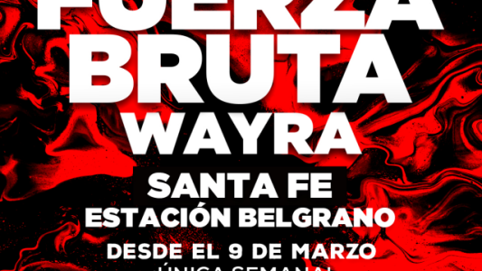Fuerza Bruta Wayra se presentará en la Estación Belgrano