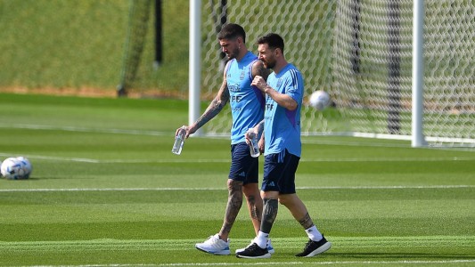 Messi observó la práctica de Argentina