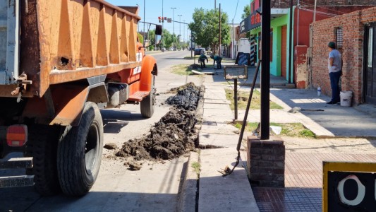 Realizan obras para optimizar el escurrimiento del agua en Barranquitas