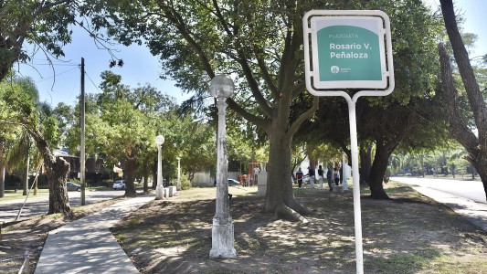 Avanzan los trabajos en la plazoleta Rosario Vera Peñaloza
