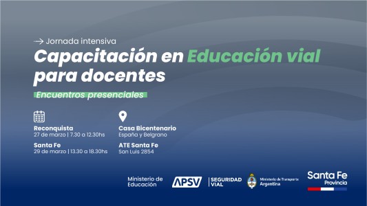 Convocan a docentes, directivos y supervisores a capacitarse en seguridad vial