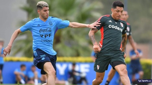 La selección argentina goleó a River en un amistoso en Ezeiza