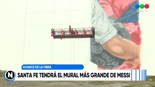A buen ritmo avanza el que será el mural más grande de Messi
