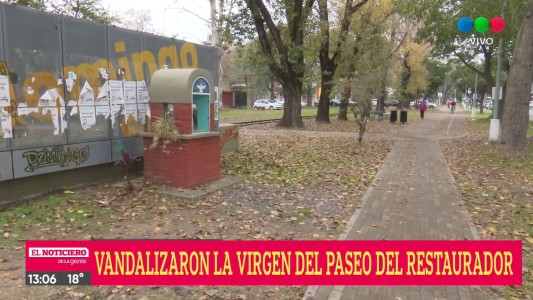 Vandalizaron la Virgen del Paseo del Restaurador