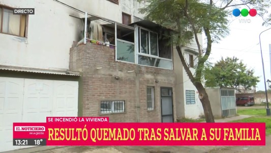 Un hombre resultó quemado tras salvar a su familia de un incendio