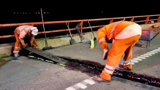 Finalizaron los trabajos nocturnos sobre el puente de la Autopista en el acceso a Santa Fe