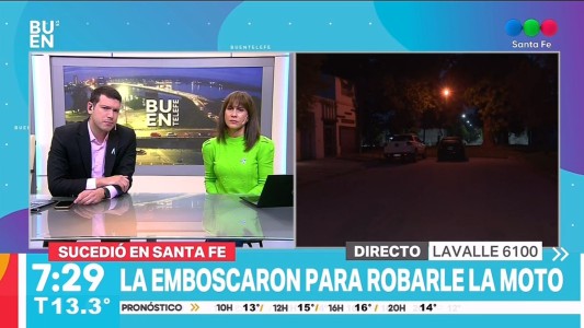 La emboscaron, se cayó de la moto y tuvo que ser hospitalizada