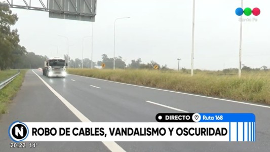 Ruta 168: Robo de cables, vandalismo y oscuridad total